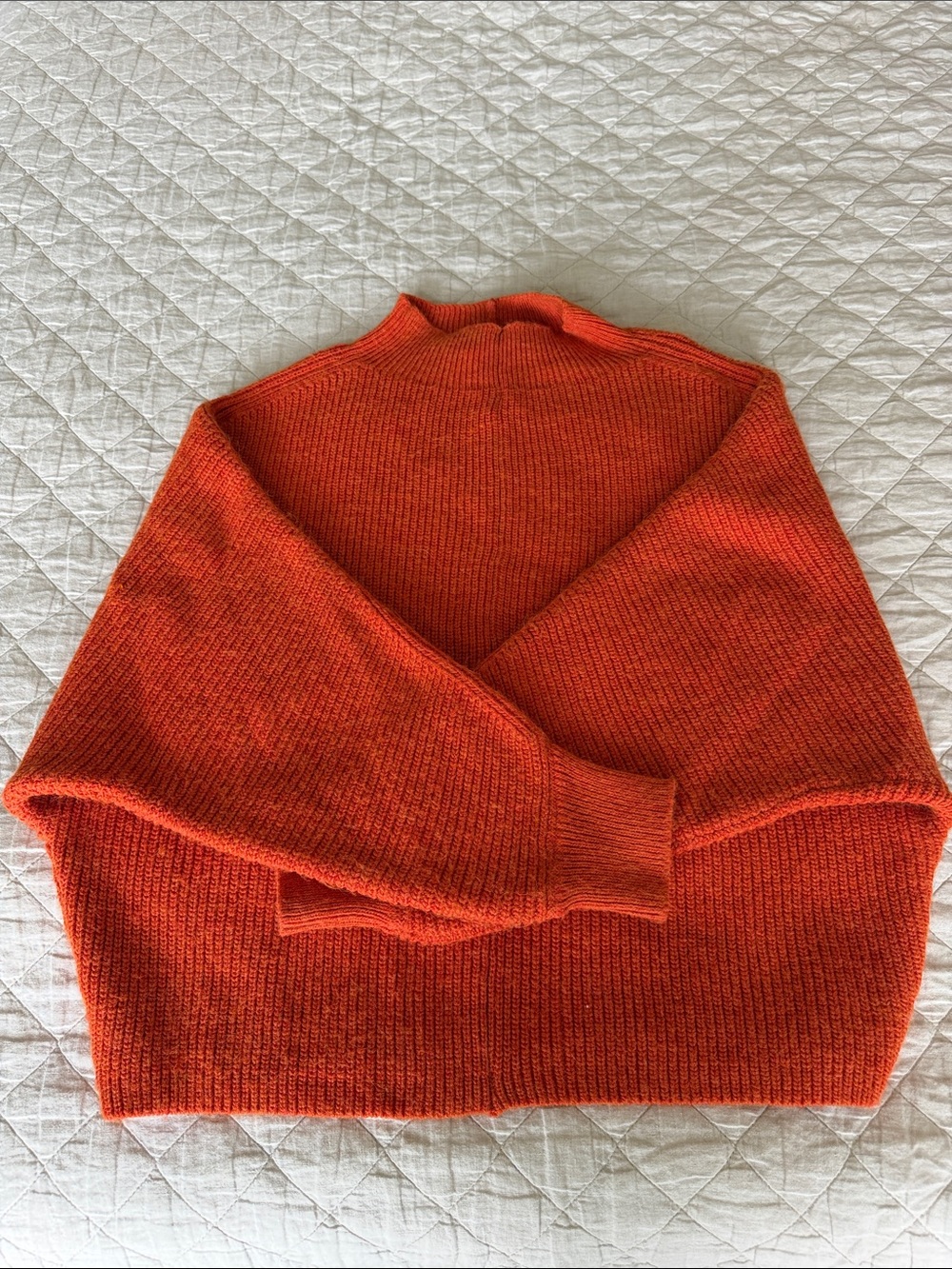 Mango Bright Orange Turtleneck Knit Sweater